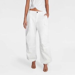 KBB by KAHLANA Women's Mid-Rise 'The Utility Cargo Pants' - White XS, S, M